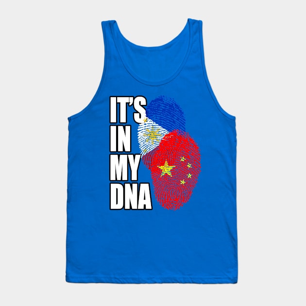 Filipino And Chinese Mix Heritage DNA Flag Tank Top by Just Rep It!!